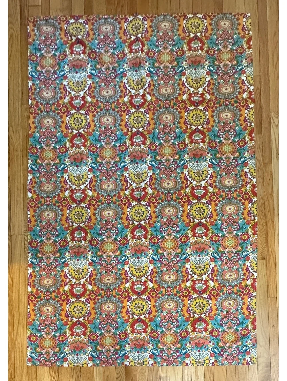 World Market Tablecloth Venice Multicolor Paisley 57x87 Cotton Boho Morocco